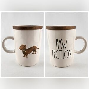 Rae Dunn Artisan Collection White Mug PAW FECTION Dachshund Dog Coaster